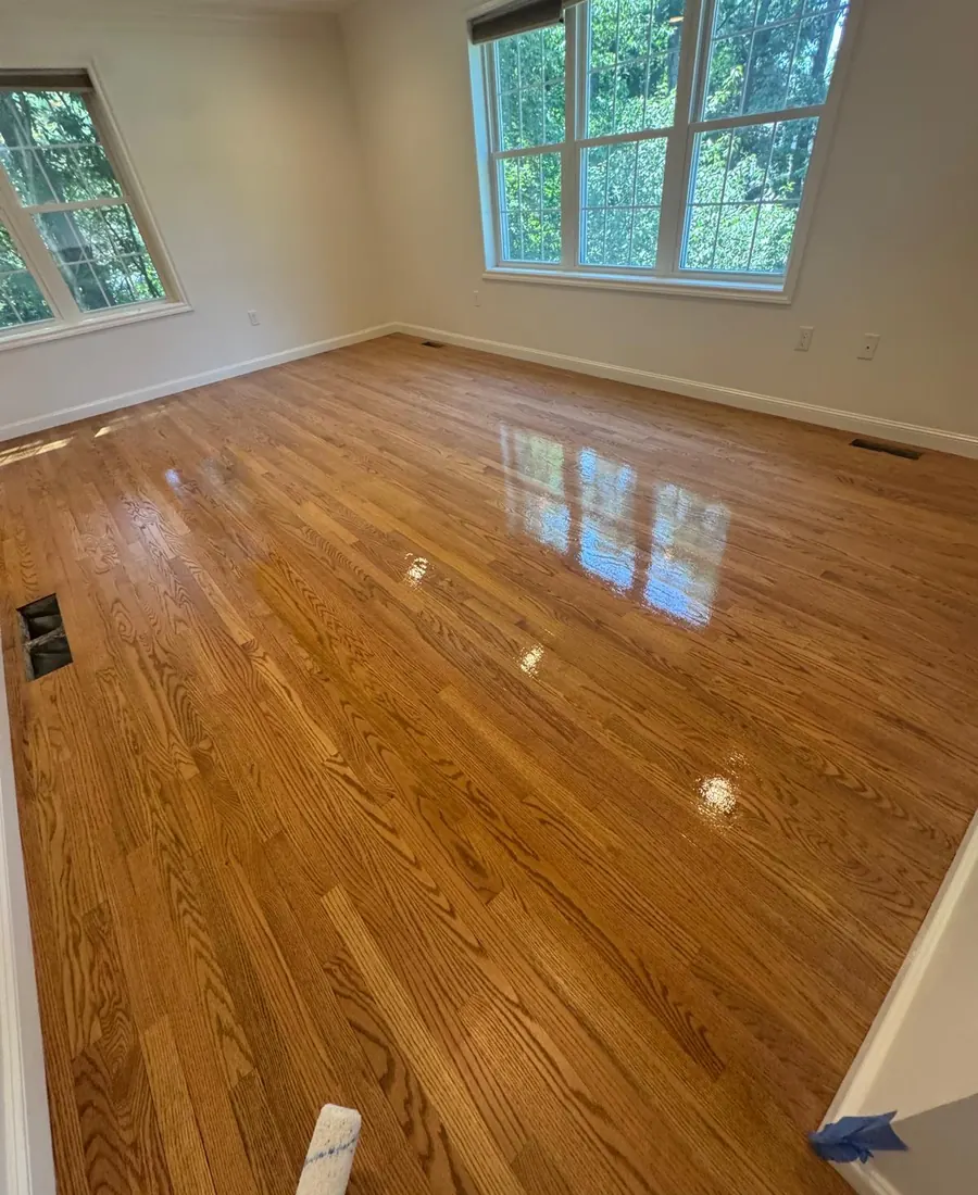 Hardwood floor after finishing